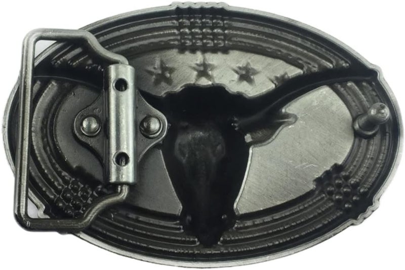 MULBA Vintage Style Alloy Belt Buckle American Cowboy Fashion Western 3D Engraved Cow Bull Head Belt Buckles - Image 3